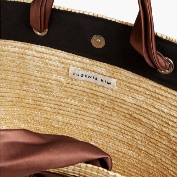 Eugenia Kim Carlotta Bow embellished Straw Tote, NWT - Picture 3 of 4